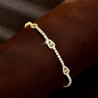 Bracelets en forme géométrique couleur or avec zircone cubique pour femmes, bijoux de fête nuptiale, accessoires Bijoux B132