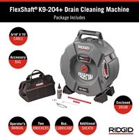 Machine de nettoyage de canalisations AMJET K9-204, câble en acier de 21,3 m, 3 chaînes de déboucheur pour le nettoyage commercial des tuyaux de 50 à 200 mm