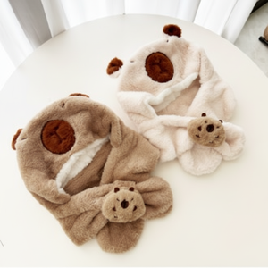 Ensemble écharpe, bonnet et gants d'hiver Opportunity Factory, petit bonnet capybara et cache-cou pour temps froid - Product Image 1