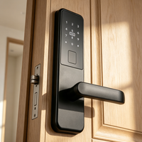 Serrure de sécurité intelligente à poignée standard avec panneau thermolaqué durable, facteur de sécurité élevé, pour appartements, hôtels et multiples lieux