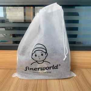 Durable Biodegradable Polypropylene Non Woven <b>Drawstring</b> Shoe <b>Pouch</b> Dust Bag Promotion Clothing Socks Use Recyclable Custom Logo - Product Image 1