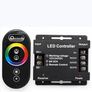 最佳价格射频发光二极管控制器6Ax3CH 12V ~ 24VDC RGB彩色发光二极管显示器