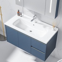 Meuble-lavabo mural minimaliste moderne, meuble-lavabo design pour salle de bain, meuble-lavabo avec miroir, meuble-lavabo d'angle pour salle de bain
