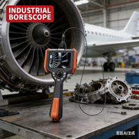 Endoscope industriel portable avec écran HD 5'', caméra vidéo flexible ultra-fine de 0,95 mm, inspection des buses de chambre de combustion, IP67