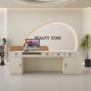 Moderna Beleza Branca Clínica Recepção Salão Recepção Recepção Led Luz Recepção para Spa - Product Image 5