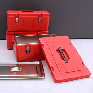 40L cách điện thực phẩm Pan tàu sân bay hộp nóng cho phục vụ, canh hâm nóng thương mại cho nhà hàng, căng tin, nhà, màu đỏ - Product Image 2