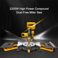 Scie à onglet multifonction électrique tout-en-un 2200W pour une coupe sans poussière sur les planches de bois et les sols, avec table coulissante