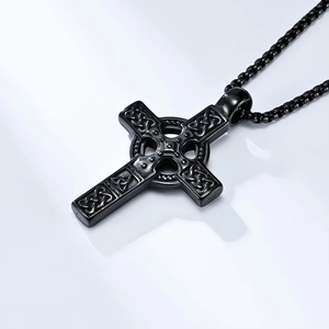 New Arrival Stainless Steel <strong>Cross</strong> <strong>Necklace</strong> for Men Double Sided <strong>Cross</strong> <strong>Celtic</strong> Knot Pendent <strong>Necklace</strong> Fashion Jewelry - Product Image 4