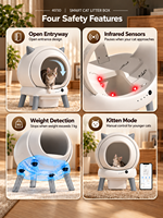 Bac à litière intelligent auto-nettoyant à dessus ouvert, anti-éclaboussures et anti-odeurs, pour chats de grande taille, disponible en marque privée ODM/OEM