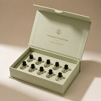Boîtes d'échantillons de parfum magnétiques écologiques en forme de livre, mat, pour flacons d'huile de 1ml à 10ml, boîtes cadeaux de voyage avec inserts en mousse, vente en gros