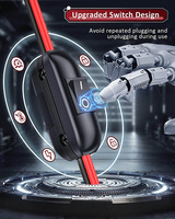 3-Meter-Zigarettenanzünder-zu-SAE-Kabel 16AWG 12V/24V DC-Stromkabel mit 10A Sicherung und EIN/AUS-Schalter für Auto, Wohnmobil, Motorrad, Solar