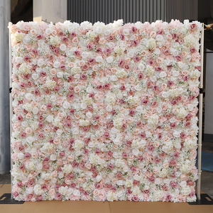 Cổng hoa giả 8x8 FT, thảm hoa hình cầu, hoa hồng trắng hồng, tường đám cưới, bộ phông nền 3D dùng cho chụp ảnh trang trí - Product Image 6