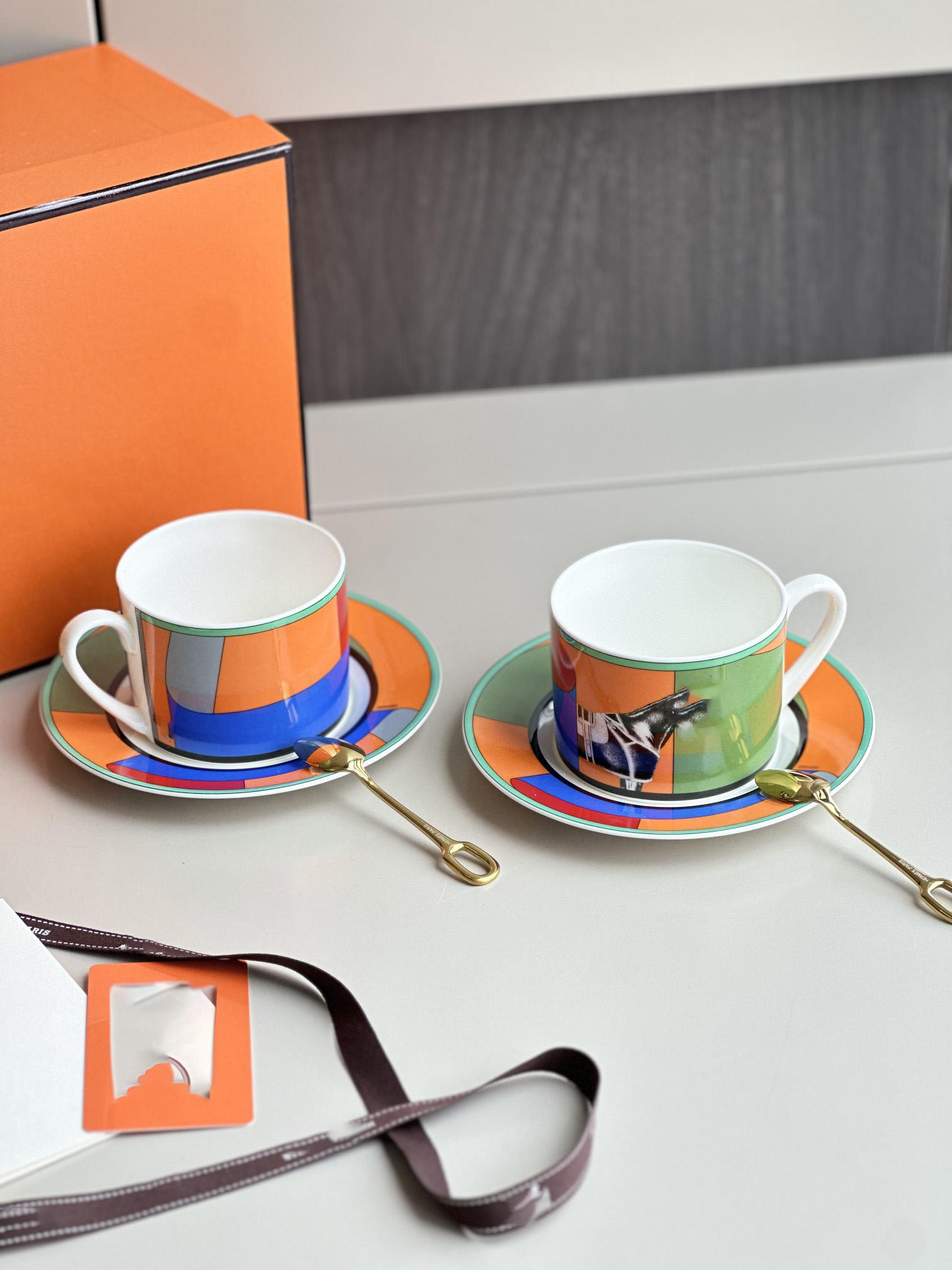 double cup and saucer