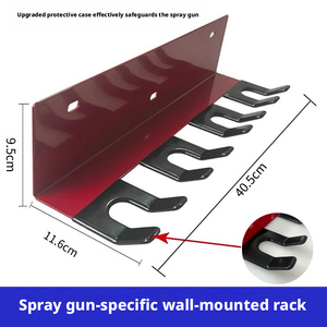 Soporte de pared metálico para 4 pistolas pulverizadoras, diseño resistente a la oxidación para almacenamiento de pistolas de pintura HVLP de alimentación por gravedad, para carrocería automotriz - Product Image 2