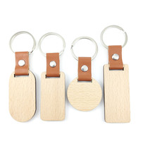 Vente en gros de porte-clés en bois, noyer, hêtre, bambou, accessoires de porte-clés en bois vierges, porte-clés ronds rectangulaires en bois