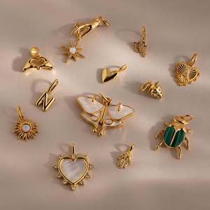 Pingentes de Charme <span class=keywords><strong>DIY</strong></span> em Ouro 18K com Acabamento em Ouro para Mulheres e Homens - Product Image 2