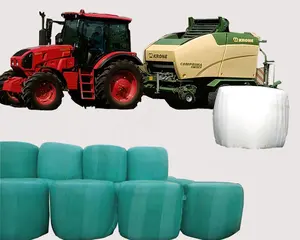 750x1800 Anti UV Green Hay Bale Wrap Silage otomatis Silage Film Bales penutup Foil