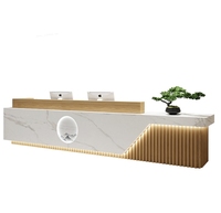 Comptoir de réception en forme de I moderne de haute qualité pour bureau, hôtel, salon de beauté, magasin de vêtements