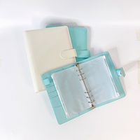 Carnets A5 A6 en Cuir à Six Anneaux, Reliure en Cuir PU avec Porte-cartes pour Budget Personnel