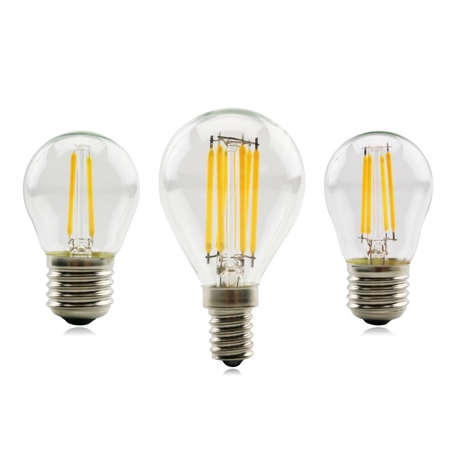 G45 Small Ball Vintage LED Edison Bulb E12 E14 E26 E27 B22 2W 4W 6W Retro Antique LED Lamp Filament Design Decorative Light Bulb