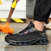 8844-1 Harga Grosir Sepatu Safety Ringan dengan Sol EVA untuk Pria Bengkel, Sepatu Safety Berujung Baja yang Nyaman dan Bernapas