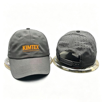 Casquette de baseball en polyester imperméable perforée avec logo personnalisé, trous découpés au laser poli
