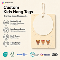 Étiquettes Circulaires Personnalisées EAZYPACK en Gros pour Vêtements d'Enfants, Étiquettes Volantes en Papier Confetti Imprimées pour Vêtements de Tout-Petits, Respectueuses de l'Environnement