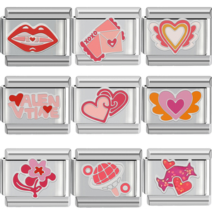 이탈리아 매력 팔찌 링크 모듈 발렌타인 커플 팔찌 방수 스테인레스 스틸 이탈리아 매력 팔찌 - Product Image 1