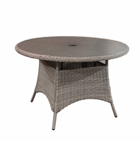 Table à manger d'extérieur moderne et durable en aluminium avec plateau en verre céramique, revêtement en poudre imperméable, mobilier d'extérieur