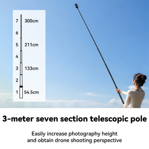 Monopode extensible en fibre de carbone de 3 m, bâton à <span class=keywords><strong>selfie</strong></span> invisible pour Insta360 / DJI Action / GoPro / Xiao <span class=keywords><strong>Yi</strong></span> Sports Camera - Product Image 4