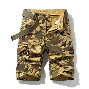 Pantalones cortos <span class=keywords><strong>Cargo</strong></span> de camuflaje informales de moda para hombre, ropa holgada de algodón con múltiples bolsillos para exteriores con parches, patrón tejido de talla grande - Product Image 4