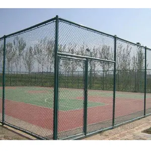 Pagar olahraga tinggi, dilapisi PVC tenis seng rantai sepak bola Tautan pagar pagar untuk ekspor