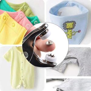 Kit de 50 Botones a Presión Metálicos de 9.5mm con Alicates de Presión para Ropa, Herramienta de Instalación de Botones, Accesorios de Costura - Product Image 3