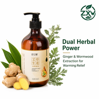 Huile Essentielle de Massage au Gingembre et à l'Armoise 500ml en Gros pour Salons de Beauté, Grattage Corporel Gua Sha et Thérapie des Méridiens