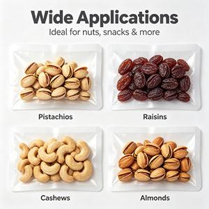 Sachet refermable givré imprimé sur mesure en plastique alimentaire pour noix, bonbons et snacks - Product Image 6