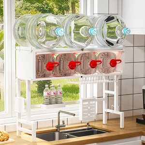 Kitchen Sink Drain <b>Rack</b> 2 Tier With Doors For <b>Dishes</b> Storage And Utensils Holder Kitchenware Organizer - Product Image 3