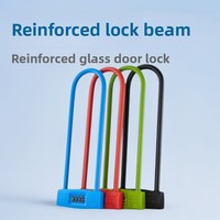 Serrure de porte vitrée en U à combinaison 4 chiffres, loquet allongé, extension de poignée double porte, mécanisme silencieux, Chine