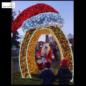 Christmas decorations Christmas light led giant Santa <b>hat</b> star motif outdoor lighting decoration - Product Image 5