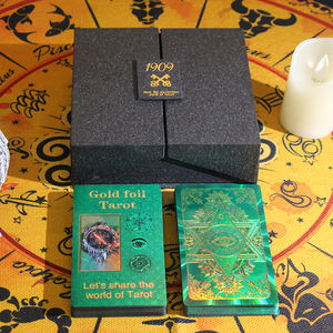 High Quality Gold Foil Tarot <b>Set</b> Plastic12 X7cm PVC Colorful Printing Board Game <b>Square</b> Corners Customizable - Product Image 6