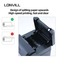LONVILL printer Mini portabel, printer Cloud USB gigi biru otomatis menerima pesanan termal