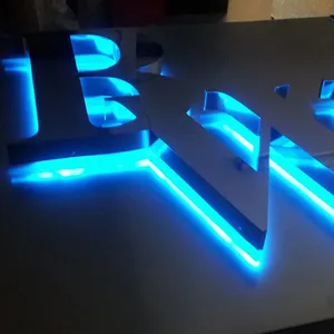 חוץ עסקים אור ניאון אורות עם תאורה אחורית Led 3D פרסום מותאם אישית צמוד קיר אותיות Led קטנות גודל מותאם אישית 110