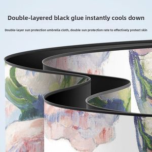 Nouveau mini parapluie publicitaire manuel à cinq plis, double couche, protection UV, style japonais, poignée en bois massif, portable, idéal pour les cadeaux promotionnels - Product Image 4