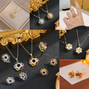 Liontin Berlian Tiga Cincin Set Baja Anti Karat Pria Hip Hop Rantai Sweater Perhiasan Zirkon Kalung Grosir Langsung dari Pabrik - Product Image 2