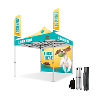Tente pliable tout-en-un sans outils pour salon professionnel, imperméable, avec logo personnalisé imprimé sur le toit, installation en une seule personne, gazebo compact