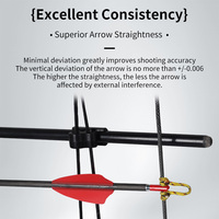 Flèche en carbone SPG pour tir à l'arc, 32 pouces, pour arc classique, longbow, chasse et compétition, 600 Spine, ID 4,2 mm, pointe à ailettes en plastique