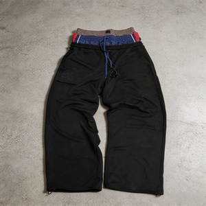 Pantalon de jogging ample en molleton bouclette de haute qualité avec logo brodé personnalisé, taille double, coupe oversize pour homme - Product Image 2