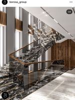 Escalier intérieur moderne en bois fabriqué en Chine, marches d'escalier en bois, garde-corps en métal