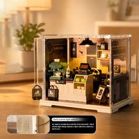 Kit miniature de maison de poupée DIY, kit de maison miniature 3D, puzzle, coin lecture, maison de poupée moderne en bois pour adultes, décoration intérieure, cadeau