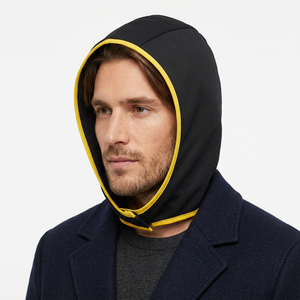 Casque de soudage noir demi-visage à obscurcissement automatique, alimenté par batterie, isolation thermique, garniture jaune pour hommes - Product Image 1