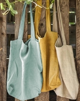 Sac de courses réutilisable en lin 100% écologique, sac fourre-tout en toile de coton naturel uni, tendance et élégant